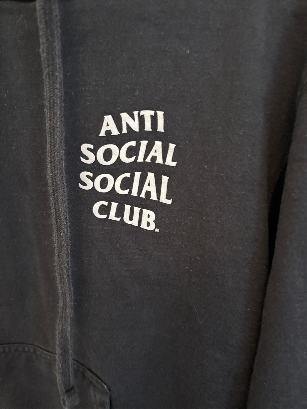 Anti Social Social Club Black Hoodie with White Logo - Picture 11 of 15